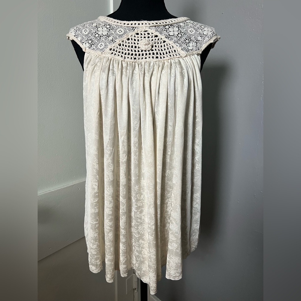 Free People Cream Lace Top